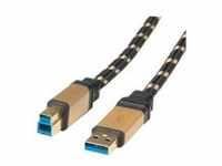 ROLINE Gold USB-Kabel USB Type B M bis Typ A M 3.0 80 cm (11.88.8900)