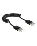 Delock USB-Kabel USB Typ A 4-polig M A M 60 cm USB/USB 2.0 aufgespult Schwarz (83239)