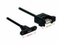 Delock USB-Adapter Micro-USB Typ B W bis USB W 2.0 25 cm Schwarz (85109)