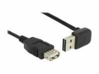 Delock EASY-USB USB-Verlängerungskabel USB W bis M 2.0 1 m 90° Stecker Schwarz