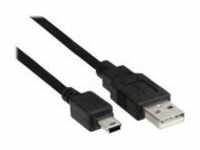 InLine USB-Kabel USB M bis Mini-USB Typ B M 2.0 50 cm Schwarz (33107K)