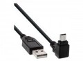 InLine USB-Kabel USB M gerade bis Mini-USB Typ B M gewinkelt 2.0 50 cm Schwarz