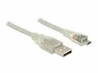Delock USB-Kabel Micro-USB Typ B M bis USB M 2.0 5 m durchsichtig (83903)