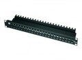 Teleg&auml;rtner Karl G&auml;rtner Patch panel plate front Schwarz RAL 9005 1U 48,3 cm 19 "