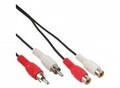 InLine Audioverl&auml;ngerungskabel RCA x 2 W bis x 2 M 2.5 m Schwarz (89932)