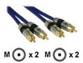 InLine Premium Audiokabel RCA M bis M 20 m doppelt abgeschirmtes Koaxialkabel Blau
