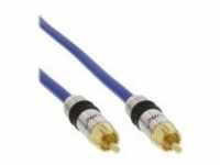 InLine Premium Audiokabel RCA M bis M 2 m doppelt abgeschirmtes Koaxialkabel Blau