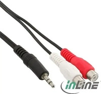 inline 89941B, InLine Audiokabel RCA x 2 W bis Stereo Mini-Klinkenstecker M 1 m
