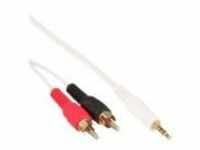 InLine Audiokabel Mini-Stecker M bis RCA x 2 M 7.5 m abgeschirmt weiß (89928W)