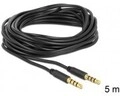 Delock Headset-Kabel 4-poliger Mini-Stecker M bis M 5 m abgeschirmt Schwarz (83438)