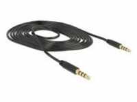 Delock Headset-Kabel 4-poliger Mini-Stecker M bis M 2 m abgeschirmt Schwarz (83436)