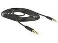 Delock Headset-Kabel 4-poliger Mini-Stecker M bis M 2 m abgeschirmt Schwarz (83436)