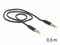 Delock Headset-Kabel 4-poliger Mini-Stecker M bis M 50 cm Schwarz (83434)