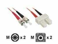 InLine Patch-Kabel ST M bis SC M 3 m Glasfaser 50/125 Mikrometer OM2 halogenfrei