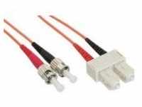 InLine Patch-Kabel ST M bis SC M 1 m Glasfaser 50/125 Mikrometer OM2 halogenfrei