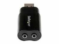 StarTech.com USB Audio Adapter auf Soundkarte in Schwarz Soundcard mit Stecker und 2x