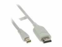 InLine Videokabel DisplayPort / HDMI M bis Mini M 2 m weiß (17172I)