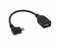 InLine Micro-USB OTG Adapterkabel Micro-B Stecker gewinkelt an USB A Buchse 0,15m