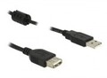 Delock USB-Verl&auml;ngerungskabel USB W bis M 2.0 50 cm geformt Schwarz (83401)