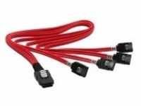 InLine 0.5m Rot SATA-Kabel SAS Anschlusskabel Mini SFF8087 an 4x SATA 1:1 50cm...