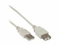 InLine USB-Verlängerungskabel USB M bis W 2.0 50 cm beige/grau (34650X)