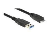 Delock USB-Kabel USB Type A M bis Micro-USB B M 3.0 2 m Schwarz (85074)