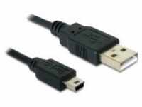 Delock USB-Kabel Mini-USB Typ B M bis USB M 2.0 3 m Schwarz (82311)