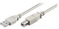 Goobay USB AB 500 LC HiSpeed 2.0 5m B M&auml;nnlich Grau Kabel Digital/Daten 5 m (68714)
