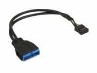InLine Internes USB-Kabel 9-poliger USB 2.0 Kopf W bis 19-poliger 3.0 M 30 cm...