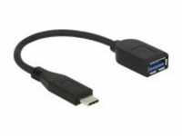 Delock Premium USB-Adapter 9-polig USB Typ A W bis C M 10 cm Schwarz (65684)