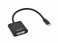 InLine USB Display Konverter USB-C Stecker zu DVI Buchse DP Alt Mode schwarz...