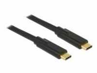 Delock USB-Kabel USB-C M bis M USB 2.0 3 A 4 m Schwarz (83868)