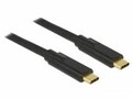 Delock USB-Kabel USB-C M bis M USB 2.0 3 A 4 m Schwarz (83868)