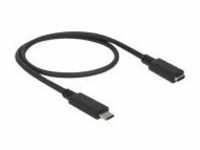 Delock KAB USB3.1 C> USB Type-C Buchse Verlängerung 0.5 m schwarz Kabel