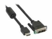 InLine Video- / Audiokabel Single Link HDMI / DVI M bis DVI-D M 5 m Schwarz (17665)