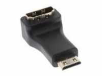 InLine HDMI-Adapter mini HDMI M bis W Schwarz gewinkelter Stecker (17690K)