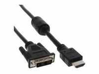InLine HDMI-DVI Adapterkabel 19pol Stecker auf 18+1 mit Ferrit 1m m DVI HDMI 19-polig