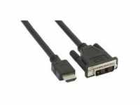 InLine Video- / Audiokabel Single Link HDMI / DVI M bis DVI-D M 5 m Schwarz (17665E)