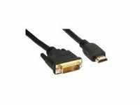 InLine Videokabel Single Link HDMI / DVI M bis DVI-D M 1.5 m abgeschirmt Schwarz
