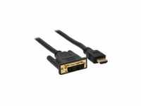 InLine HDMI-DVI Kabel vergoldete Kontakte HDMI Stecker auf DVI 18+1 2m 2 m DVI-D