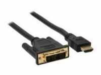 InLine Videokabel Single Link HDMI / DVI M bis DVI-D M 3 m abgeschirmt Schwarz