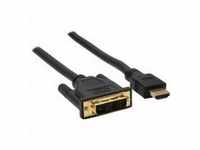InLine Videokabel Single Link HDMI / DVI M bis DVI-D M 15 m abgeschirmt Schwarz