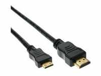 InLine HDMI Mini Kabel High Speed Cable Stecker A auf C verg. Kontakte schwarz 0,5m