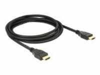 Delock HDMI mit Ethernetkabel M bis M 2 m dreifach abgeschirmtes Twisted-Pair-Kabel