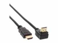 InLine High Speed HDMI mit Ethernetkabel M bis M 2 m STP-Kabel Schwarz 90° Stecker