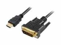 Sharkoon Videokabel HDMI / DVI M bis DVI-D M 2 m abgeschirmt Schwarz...