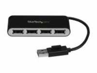 StarTech.com Mobiler 4-Port-USB 2.0-Hub mit integriertem Kabel Kompakter Mini USB Hub