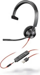 Poly 213936-01, Poly Blackwire 3315 3300 Series Headset On-Ear kabelgebunden USB 3,5