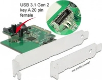 DeLock 89029, Delock PCI Express Karte zu 1 x intern USB 3.2 Gen 2 Key A 20 Pin