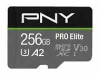 PNY Micro SD Card PRO Elite 256 GB XC Class 10 UHS-I U3 A2 V30+ adapter 256 GB